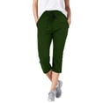 thumbnail image 2 of Capri Pants for Women Spring Summer Casual Lightweight Elastic Waist Capri Sweatpants with Pockets, 2 of 5