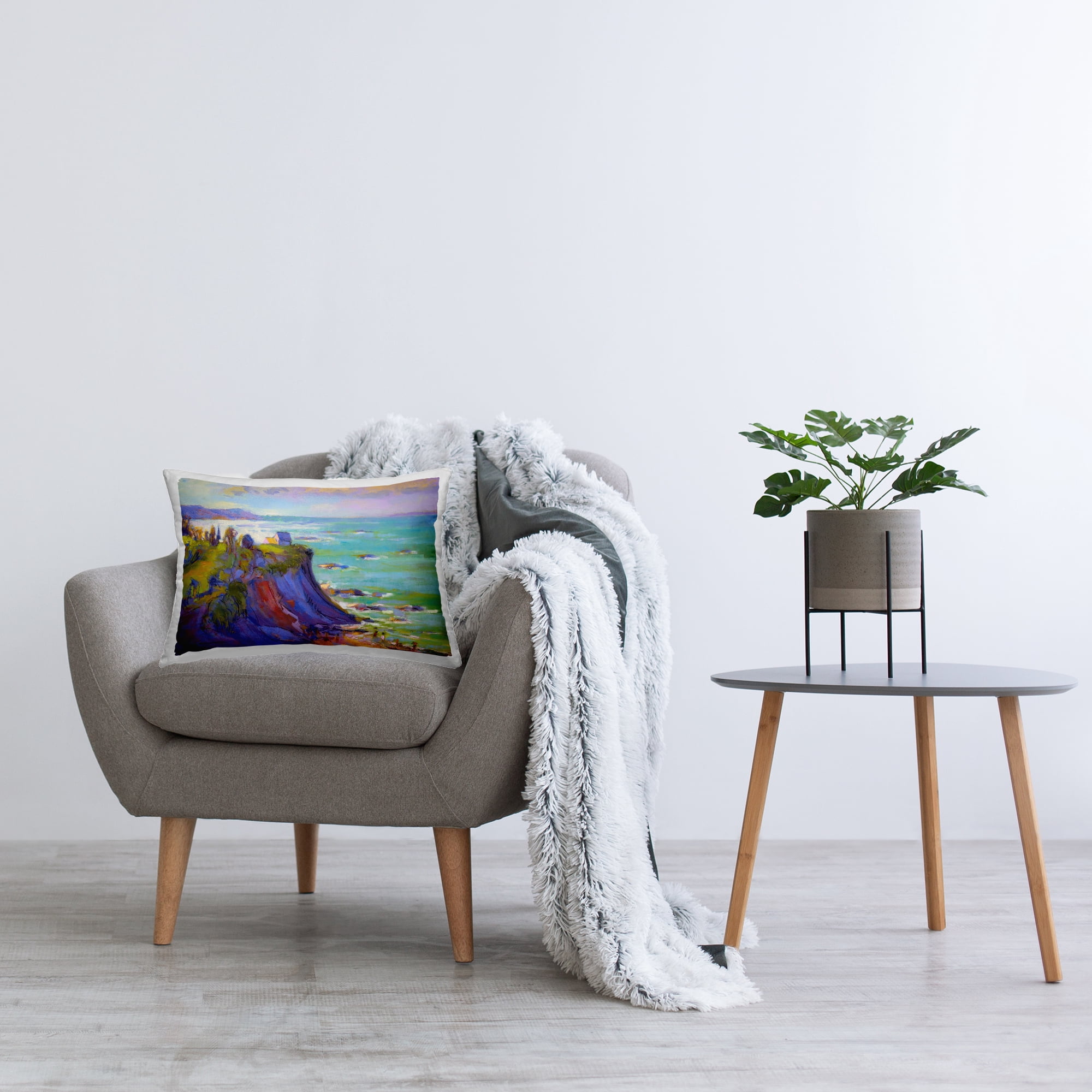Stupell Industries Classic Cliff View Decorative Printed Throw Pillow Design by Dorothy Fagan .