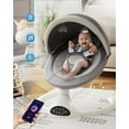 thumbnail image 3 of Babyomi Baby Swing for Infants, Bluetooth Control, 5 Speed Settings, 10 Nursery Rhyme, 0-12Months, Gray, 3 of 6