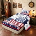thumbnail image 2 of Manfei American Flag Twin Sheets, Retro 250 Anniversary Bedding, Red Blue White, Navy Reversible 3 Pieces (1 Flat Sheet, 1 Fitted Sheet and 1 Pillowcase), 2 of 6