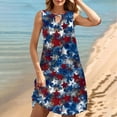 thumbnail image 2 of Bowake Femmes 2024 4ème de Juillet Robe d'Été Sans Manches Robe de Plage à Col Rond Jour de l'Indépendance, 2 of 6