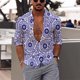 thumbnail image 2 of Camisas Negras Para Hombre Hombres Casual Manga larga Primavera Verano Turndown Neck 3D Impreso Camisas Moda Top Blusa Camisas (C, XL), 2 of 5