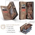 thumbnail image 2 of Funda para Samsung A55, tarjetero a prueba de golpes, magnética, 2 en 1, con cremallera desmontable, funda tipo cartera para Samsung Galaxy A55 5G, de cuero TPU antiarañazos, 2 of 8