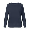 thumbnail image 5 of Dwellite Oversized Sweatshirts for Women Cotton Long Sleeve Tops Crewneck Pullover Sweater Plus Size Clothes with Pocket Navy 4XL, 5 of 5