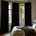 thumbnail image 6 of Galenzoov 40*102 inch 2 Panels Pinch Pleated Velvet Curtains for Home, Blackout Heat Blocking Window Curtains with Hooks for Bedroom,Living room,Office,Black, 6 of 9