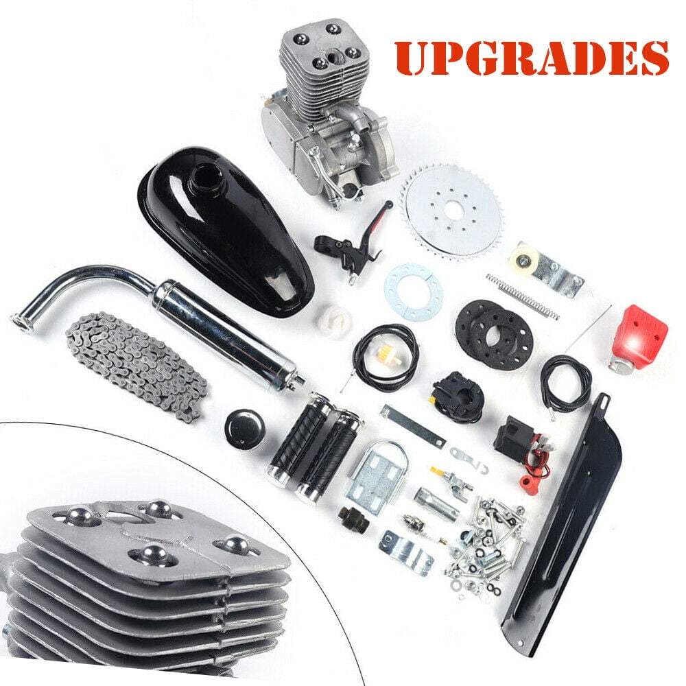 100cc Bicycle Gasoline Engine Set Full Bike Motor Kit Gas Motorized 2 Stroke Engine Set CDI Ignition Air-Cooling