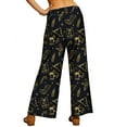 thumbnail image 4 of QAFOPEH Women Christmas Day Print Drawstring Wide Leg Long Pant, 4 of 7