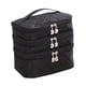 thumbnail image 3 of Bolsa de almacenamiento de cosméticos de viaje de 3 capas, organizador portátil de cosméticos para baño, viaje cremallera negra, 3 of 9