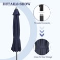 thumbnail image 3 of Ulax Furniture 108" Navy Octagon Market Patio Umbrella, Adjustable Height, 3 of 6