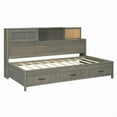 thumbnail image 5 of Mirightone Twin Size Daybed with Storage Drawers, Charging Station & Shelves , Wood Daybed Frame, Twin Bed with Drawer for Guestroom Bedroom, No Box Spring Needed (Gray), 5 of 11