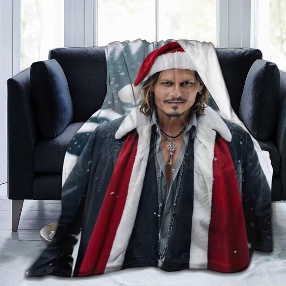 Johnny Depp Blanket Bedding Fleece Blanket Soft Throw Blankets Lightweight Anti-Static Blanket - 3 Sizes