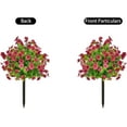thumbnail image 3 of Artificial Boxwood Topiary Ball Trees with Red Flowers for Outdoor with Ground Spike 23", UV Resistant Faux Greenery Shrubs, Fake Plants for Garden, Yard, Porch, Summer Patio Decor (Hot Pink), 3 of 4