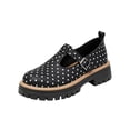 thumbnail image 3 of Willtoo Women Polka Dot T-Strap Mary Jane Platform Shoes, Adjustable Buckle Lug Sole Round Toe Chunky Loafers, Elegant Block Heel Non-Slip Slip-On Dress Shoes Casual Daily Work School Shoes, 3 of 5