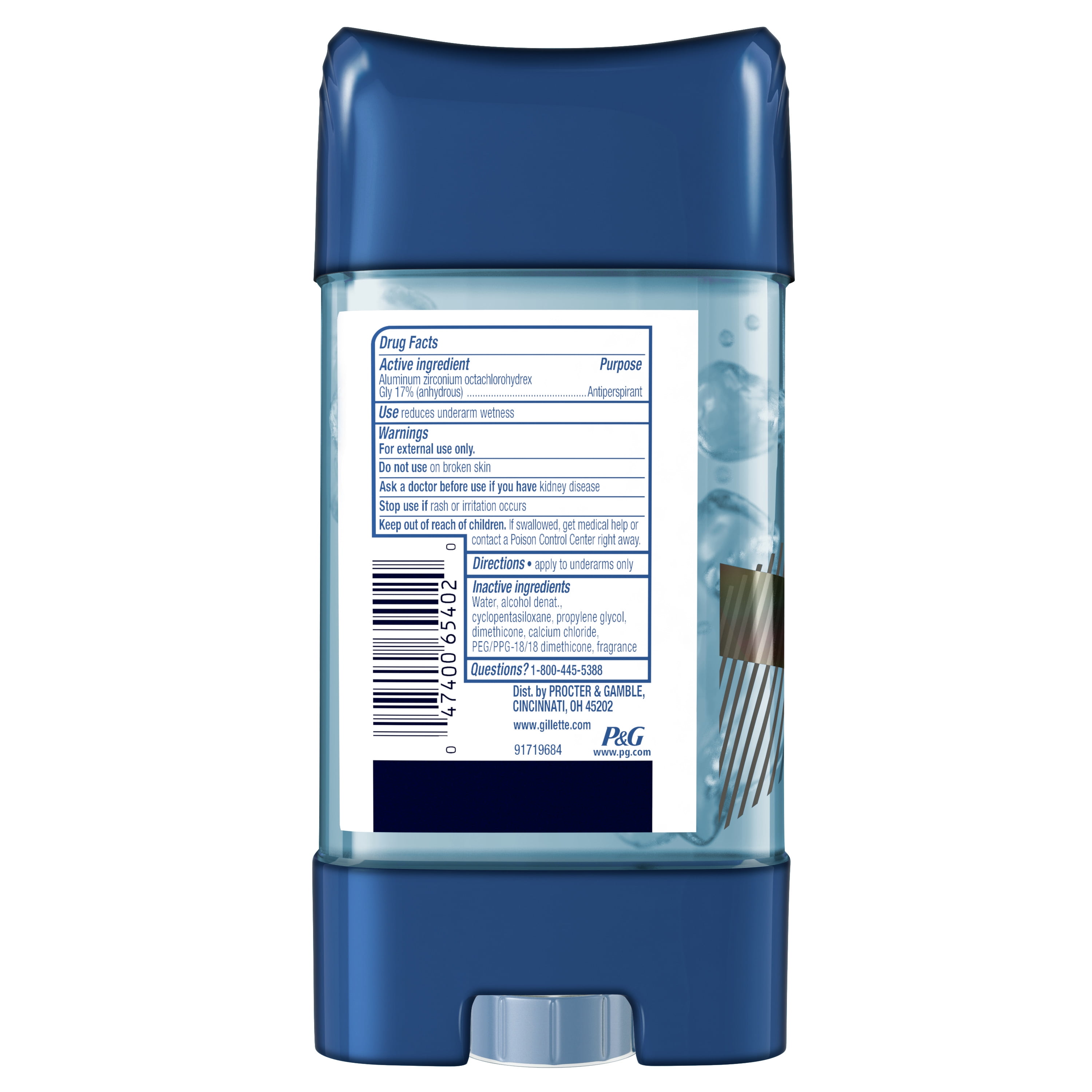 Gillette Antiperspirant Deodorant for Men, Clear Gel, Clear Shield, 3.8 Oz