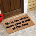 thumbnail image 4 of 16x24 Inch Coir Mat Thin Rubber Front Door Mat Outside Entrance Door Rug Indoor Funny Welcome Mats Outdoor Front Doormat for Outside Patio Floor Entry Porch Garage Office, life is too short, 4 of 8