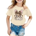 thumbnail image 4 of Laipiong Easter T Shirt for Girls Cute Bunny Bows Graphic Short Sleeve Casual Crewneck Tops Summer Trendy Relaxed Fit Blouses Tees, 4 of 4