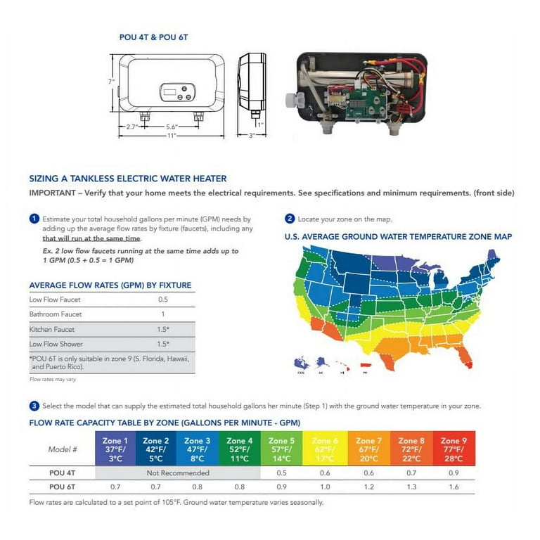 Temperature Rise Sizing A Tankless Hot Water Heater Temperature