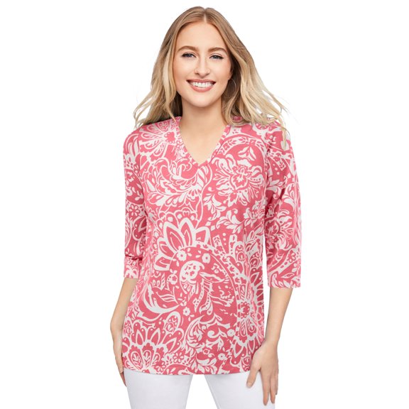 Jessica London Women's Plus Size Stretch Cotton V-Neck Tee