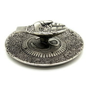 Govinda - Tibetan Incense Burner Offering Hands with OM - 4.5 Inches Diameter X 1.25 Inches High