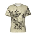 thumbnail image 4 of Vsdgher Vintage Floral Print Men's Dry Fit Mesh Athletic Shirts Moisture Wicking Tennis T-Shirt Tops, 4 of 9