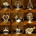 thumbnail image 1 of Lámpara 3D de acrílico con USB, luces LED de noche, letrero de neón, decoraciones navideñas para el hogar, dormitorio, decoración de cumpleaños, regalos de boda, 1 of 4