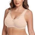 thumbnail image 2 of Women's Wireless Plus Size Lace Bra Full Coverage Unlined Cotton Bra, 2 of 9