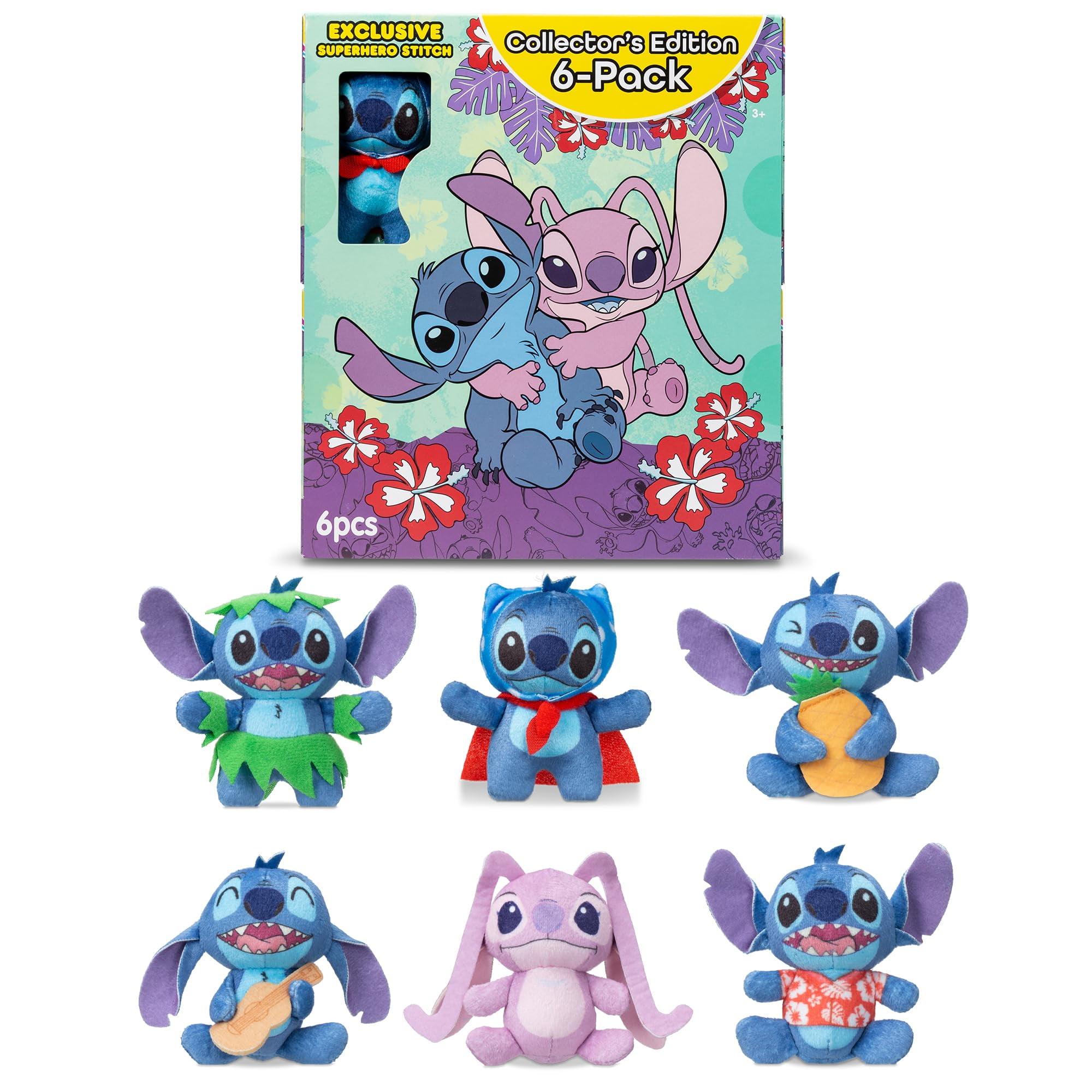 Micro Teenies Disney Stitch 6 Pack - Miniature Plush Figure Suffed