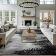 thumbnail image 3 of Area Rug for Living Room, Black Grey Mountain Non-Slip Indoor Large Carpet for Bedroom/Dining Room, Misty Forest Nature Woodland Pine Tree Landscape Washable Low-Profile Floor Runner Rugs - 5 x 7 Ft, 3 of 8