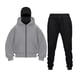 thumbnail image 1 of pstuiky camisetas de manga larga para hombre, Conjunto de sudadera y pantalón deportivo de manga larga con capucha y cremallera de color liso para hombre Tops casuales para hombres s, 1 of 2