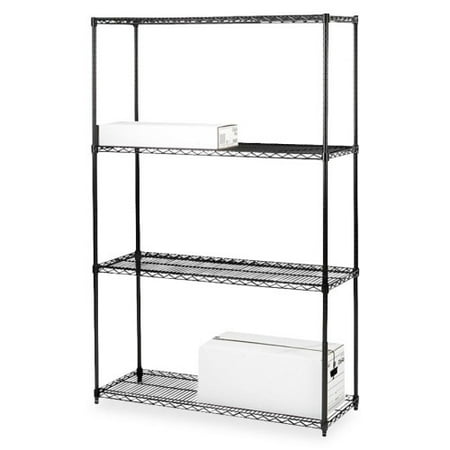 

Lorell Black Industrial Wire Shelving 4 Tier(s) - 72 Height x 36 Width x 18 Depth - Black - Steel - 1Each