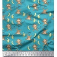 thumbnail image 1 of Soimoi Rayon Fabric Banana & Monkey Kids Print Sewing Fabric Yard 56 Inch Wide, 1 of 3