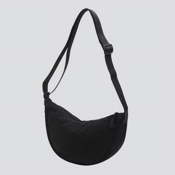 Simple Design Women's Hobos Shoulder Bag Solid Color Female Nylon Messenger Bags Portable Travel Phone Pouch Zipper Handbags