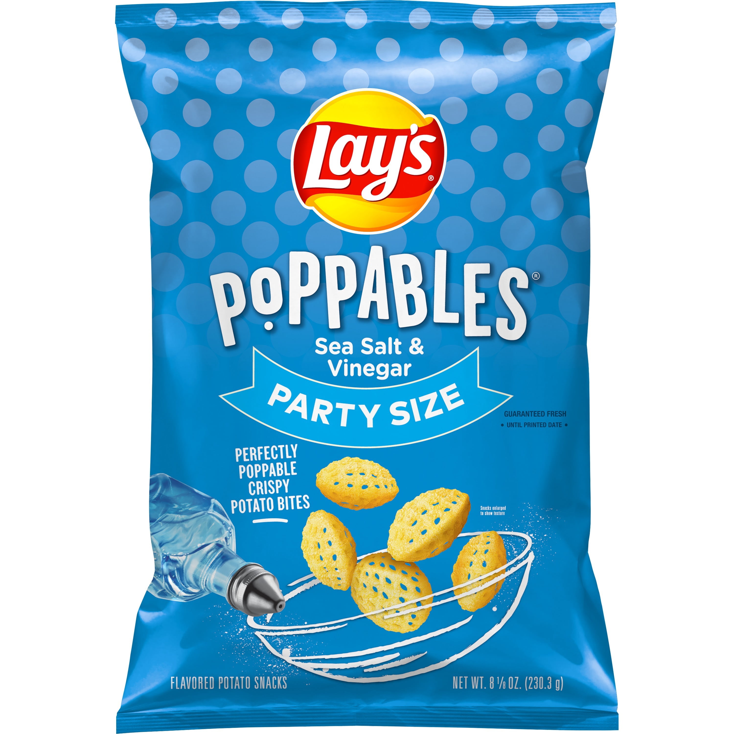 Lays Poppables Sea Salt & Vinegar Snacks 8.125 Oz for Breakroom