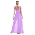 thumbnail image 2 of Doomiva Women Elegant Lyrical Dance Dress Tulle Maxi Overlay Dress Dance Performance Competition Dress Light Purple L, 2 of 7