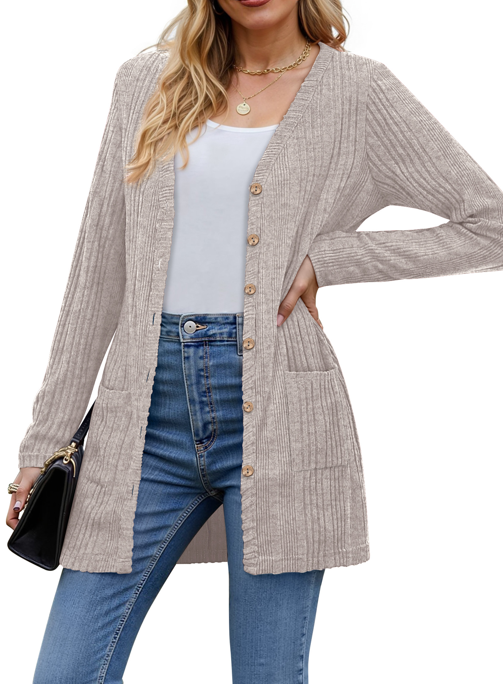 Fantaslook Women's Fall Cardigan, Bronze photo 2