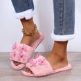 thumbnail image 7 of uublik Womens Fuzzy Slippers Indoor Home Slippers House Slippers Open-Toe Breathable Winter Indoor Slippers, Pink, 7 of 7