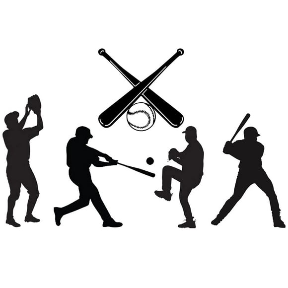Personalized Baseball Player Removable Sports Style Wall Decal Sticker Décor