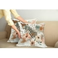 thumbnail image 2 of Ambesonne Leopard Throw Pillow Cover 2 Pack, Tender Abloom Watercolor, 20", Peach Ginger and Grey Teal, 2 of 7