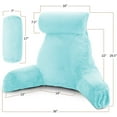 thumbnail image 5 of Nestl Reading Pillow, Extra Large Bed Rest Pillow with Arms – Premium Shredded Memory Foam TV Pillow, Detachable Neck Roll & Lumbar Support Pillow - Light Baby Blue, 5 of 7