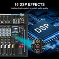 thumbnail image 3 of 12 Channel Audio Interfacer Sound Board Mixer DJ Mixer 16-Bit DSP Effect USB Audio Mixer +48V Phantom Power Bluetooth Mixer for Karaoke Studio Streaming Recording,Live Streaming, 3 of 8