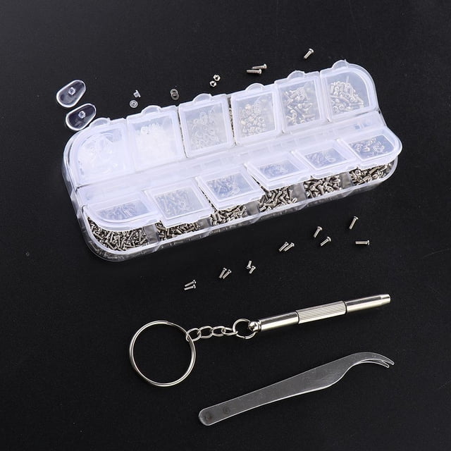 Kit de reparación de anteojos para anteojos / de terre - Repairman Aid Caja pequeña de suministro - Almohadilla para la , tuercas de tornillo shamjiam Almohadillas nasales para gafas