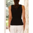 thumbnail image 3 of SUNSIOM Women's Summer Ribbed Knit Tank Tops Slim Fit Button Up Open Front Shirts Basic Casual Top, 3 of 7