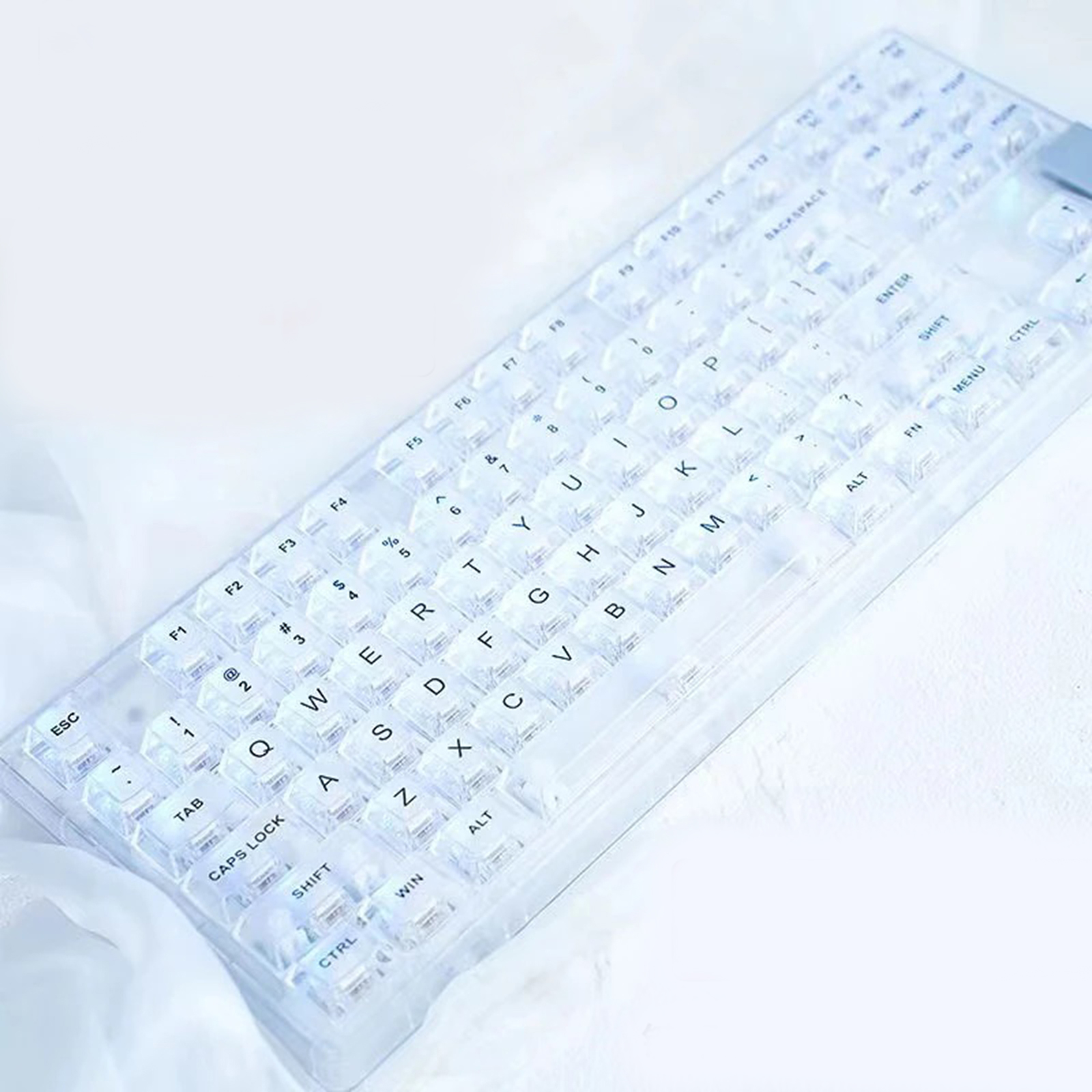 1Set Backlit Translucents Keycap 132Keys CBSA Height Crystal Keycaps for Mechanical Keyboards