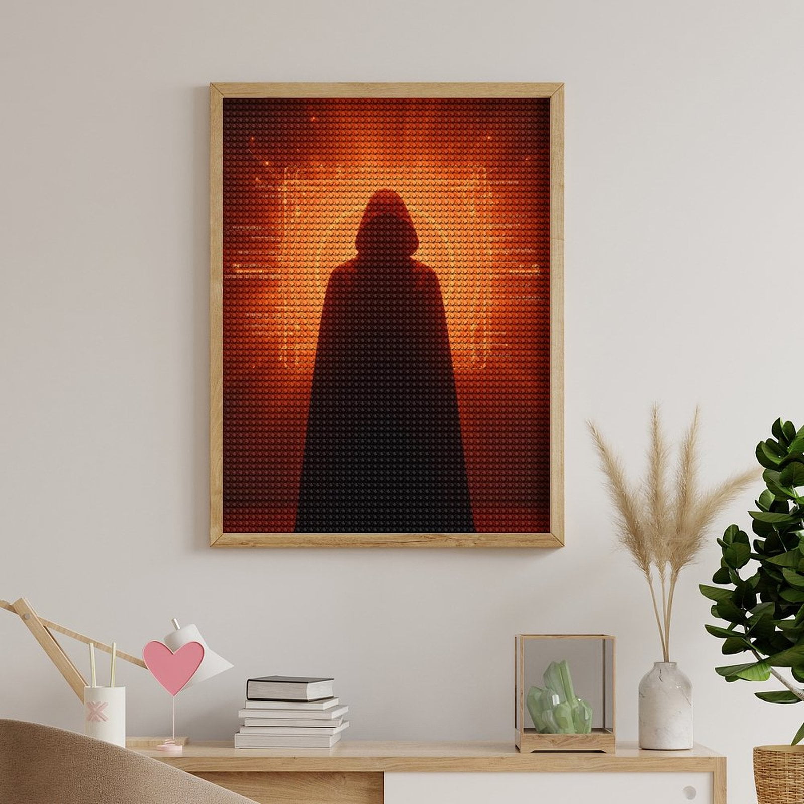 Diamond Art Kits for Adults, Cloaked Figure Glowing Tech Rings 5D Diamond Painting Kits for Adults Beginners, DIY Full Drill Diamond Painting, Gem Art and Crafts 12x16