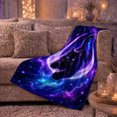 thumbnail image 6 of Cosmic Black Cat Leaping Through Crescent Moon Mystical, Festive Pet Portrait Pattern, Warm Flannel Blanket for Living Room and Bedroom, Cat Lovers Christmas Gift, Pet Lover Home Decor, 6 of 9
