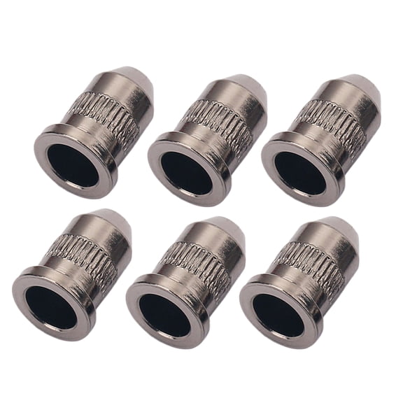 PBPBOX 6Pcs Guitar String Caps Metal Silver Locking Tuners Guitar Part Accessory