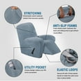 thumbnail image 4 of PrimeBeau Velvet Recliner Slipcover, Ultra Soft, Stone Blue, 4 of 6