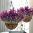 thumbnail image 4 of Sinhoon 8 Bundles Artificial Flowers Plastic Fake Outdoor Plants Faux Uv Resistant Decor (Fuchsia), 4 of 7
