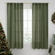 thumbnail image 1 of Cortinas LAMIT de lino semitransparente de color verde oliva, 160 x 160 cm, 2 paneles, 1 of 9