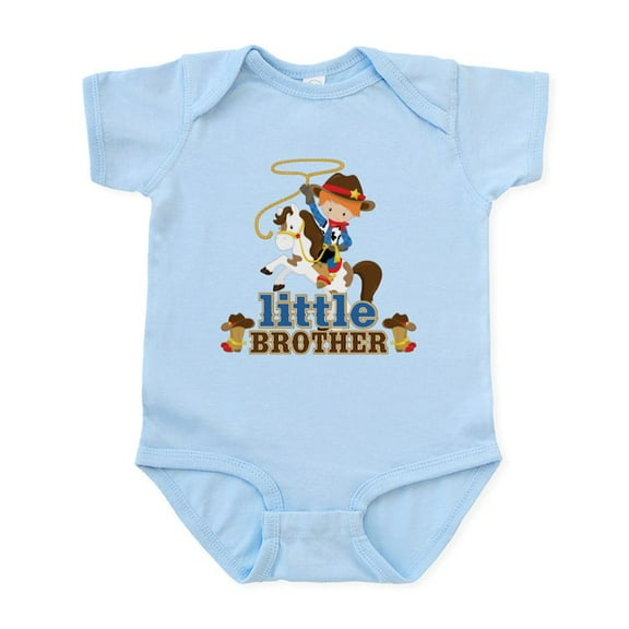 CafePress - Cowboy Little Brother Infant Bodysuit - Baby Light Bodysuit, Size Newborn - 24 Months